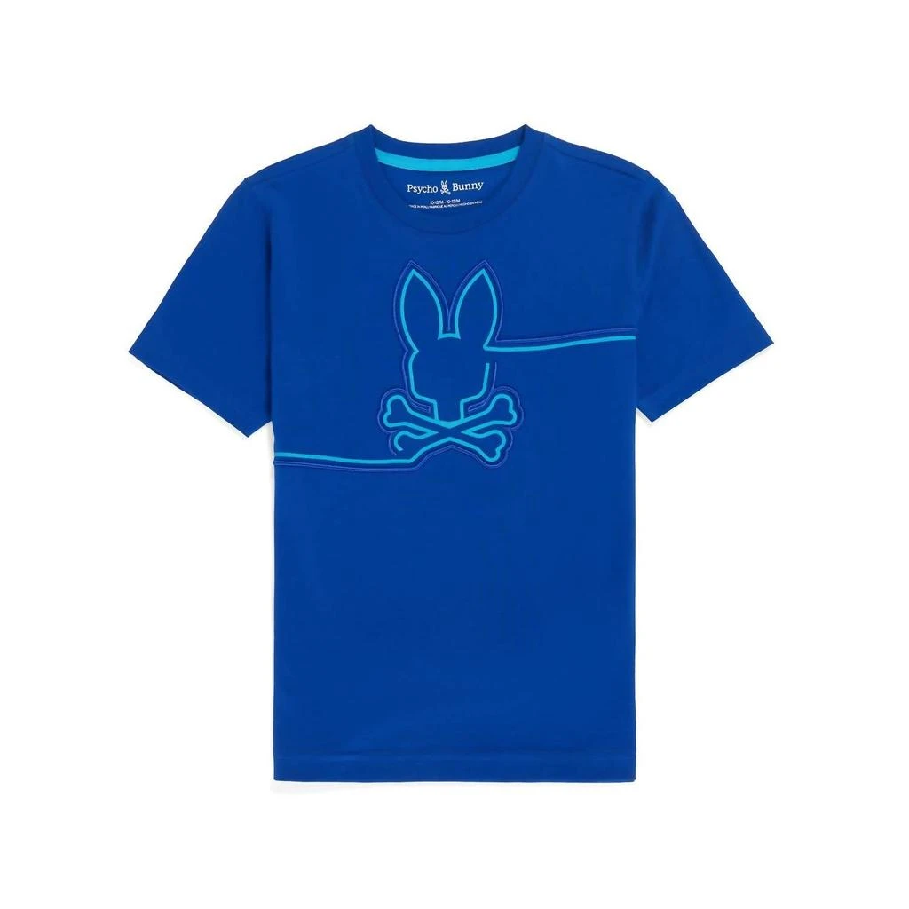 Psycho Bunny Kid's Chester Embroidered Graphic Tee In Surf The Web Blue 1