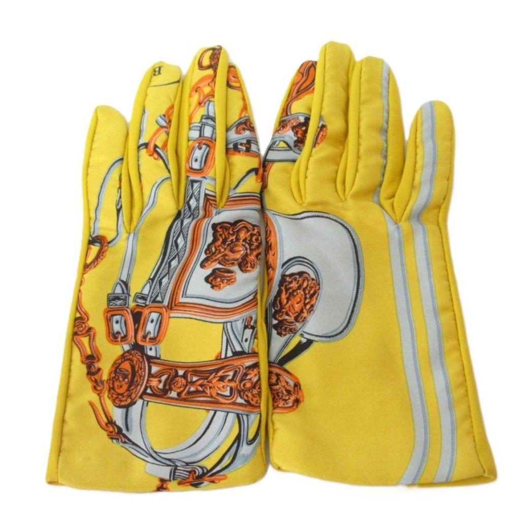 Hermes yellow Leather Short Gloves (Pre-Owned)
