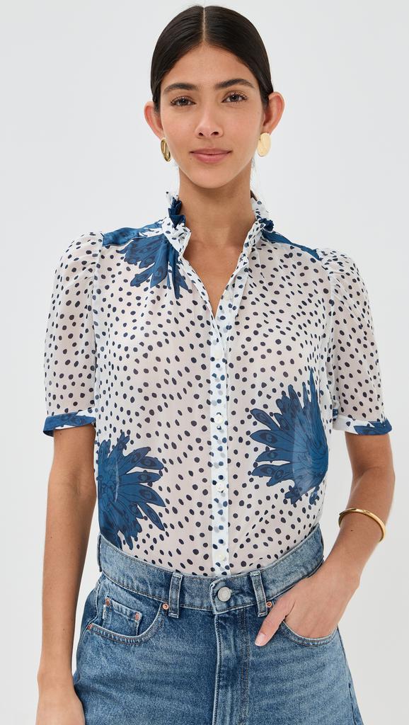 Alix of Bohemia Winn Indigo Dahlia Shirt