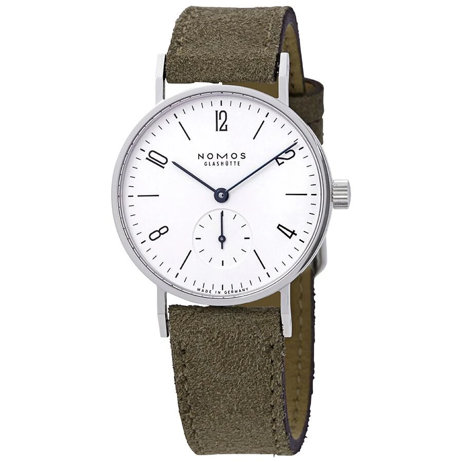 Nomos Glashutte Tangente 33 Galvanized White Dial Velour Leather Ladies Watch 122 1