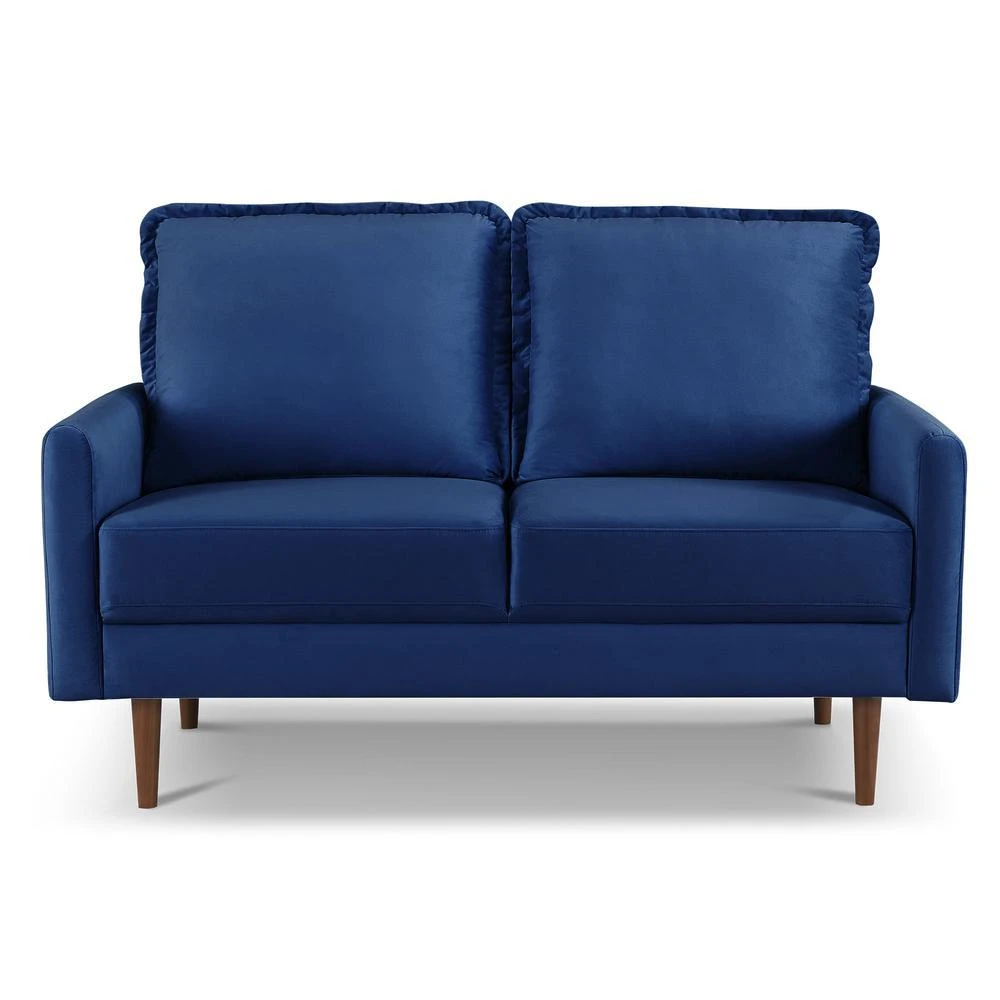 OS Home and Office Furniture 57 Inch Wide Upholstered Two Cushion Loveseat with Cambered Arms 1