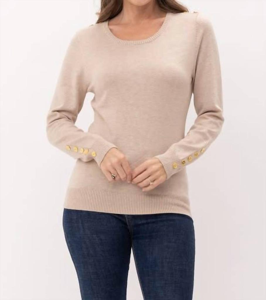 CIELO Cielo - Button Shoulder & Sleeve Sweater