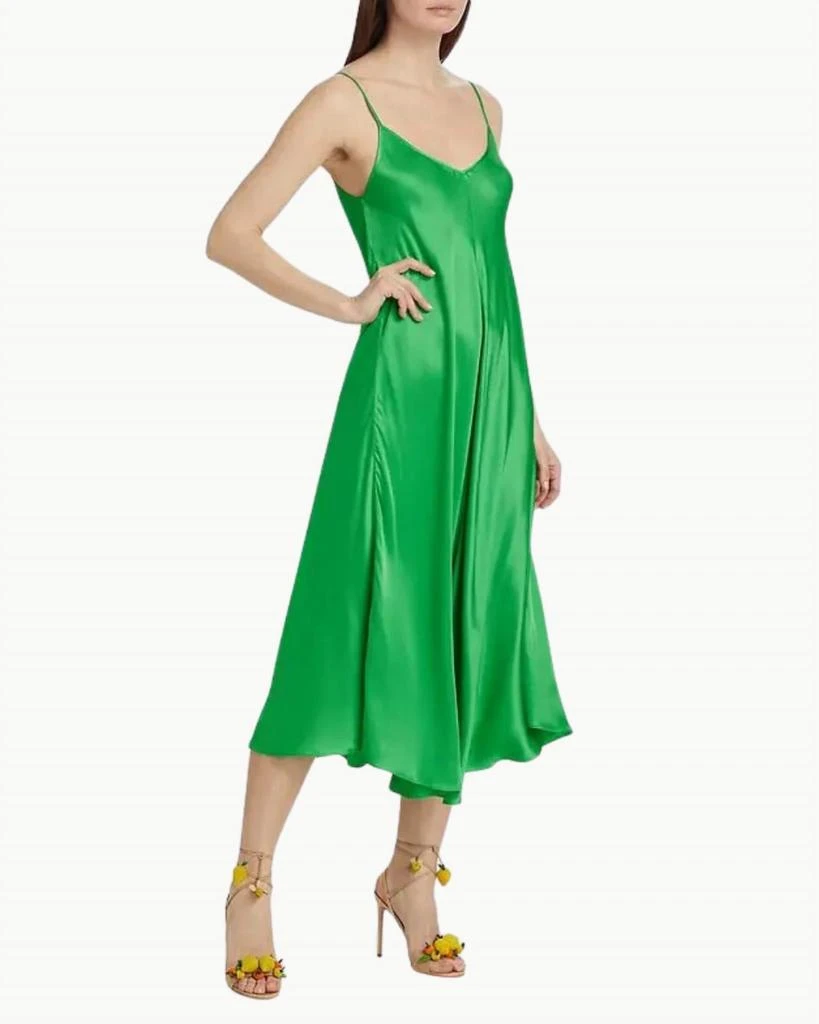 L'Agence Lorraine Trapeze Midi Dress In Fern 2