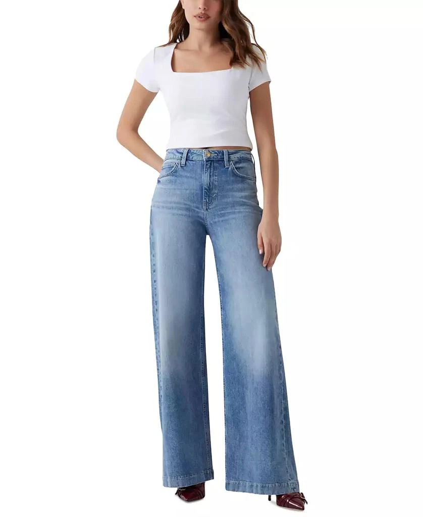 GUESS Women's Bellagio High-Rise Wide-Leg Jeans 1