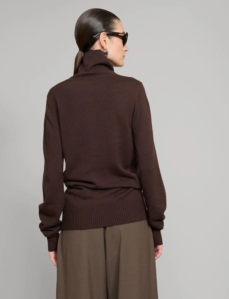 Pixie Market Chocolate multi-button turtleneck sweater 9