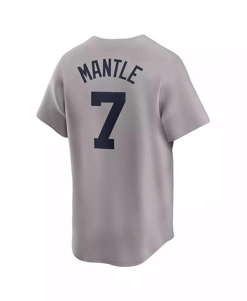 NIKE Men's Mickey Mantle Gray New York Yankees Throwback Cooperstown Collection Limited Jersey 2