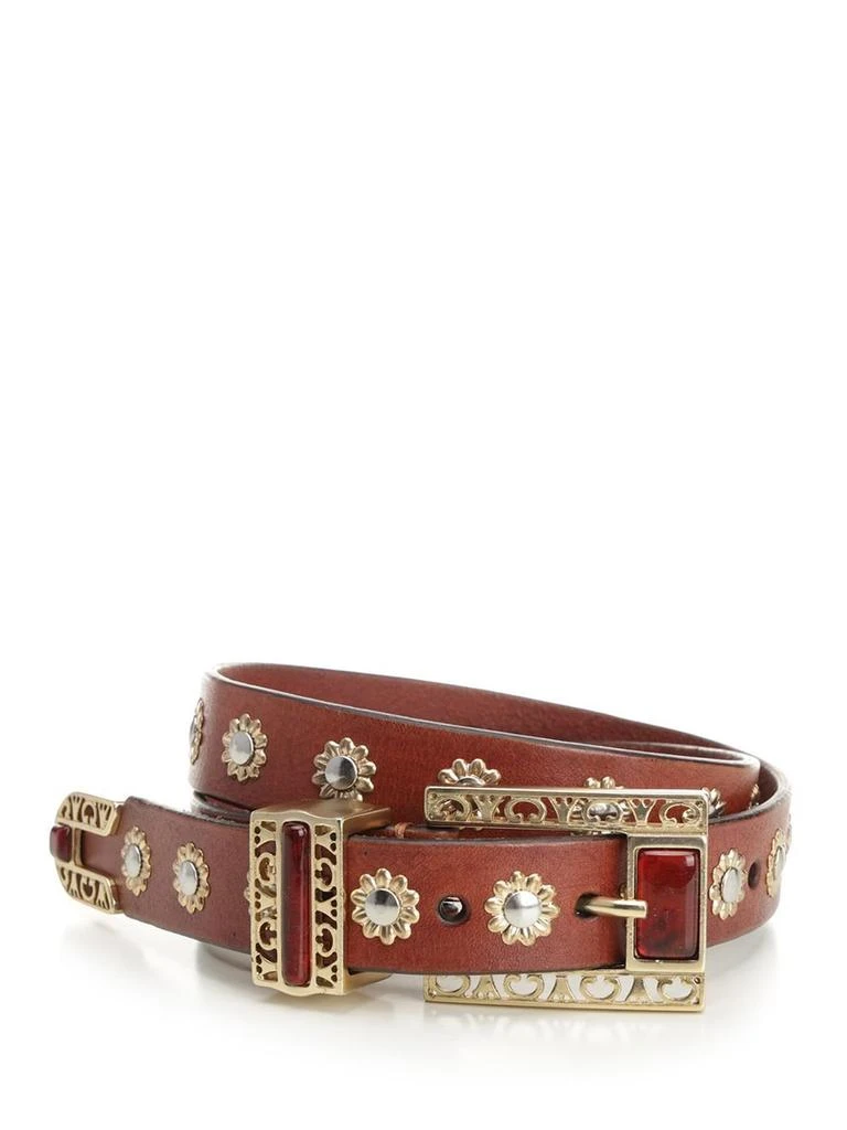 Shop Golden Goose Deluxe Brand Studded Buckled Belt on Sale  display picture 3