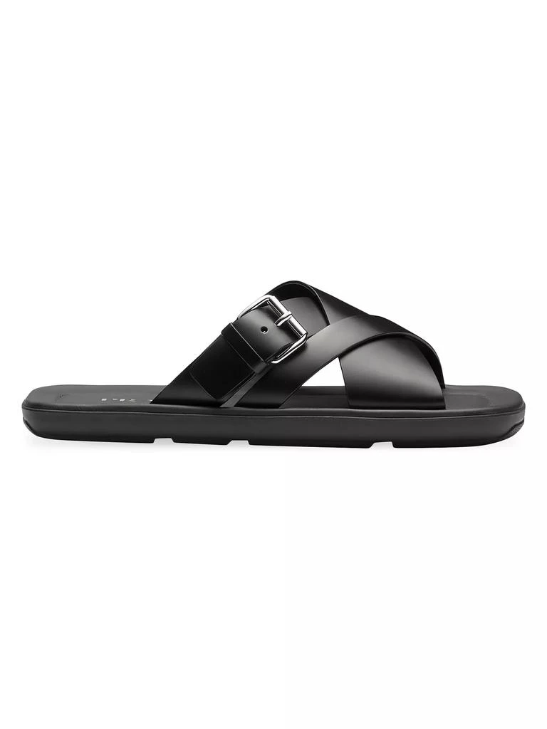 Prada Brushed Leather Slides 1
