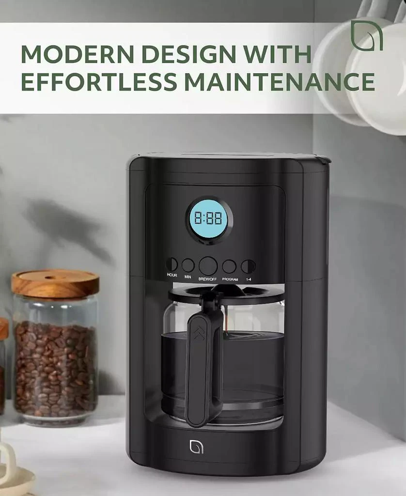 Willow Kitchen 12 Cup Coffee Maker – Programmable Brewing Options with Timer, Beautiful Design, Glass Pot 4