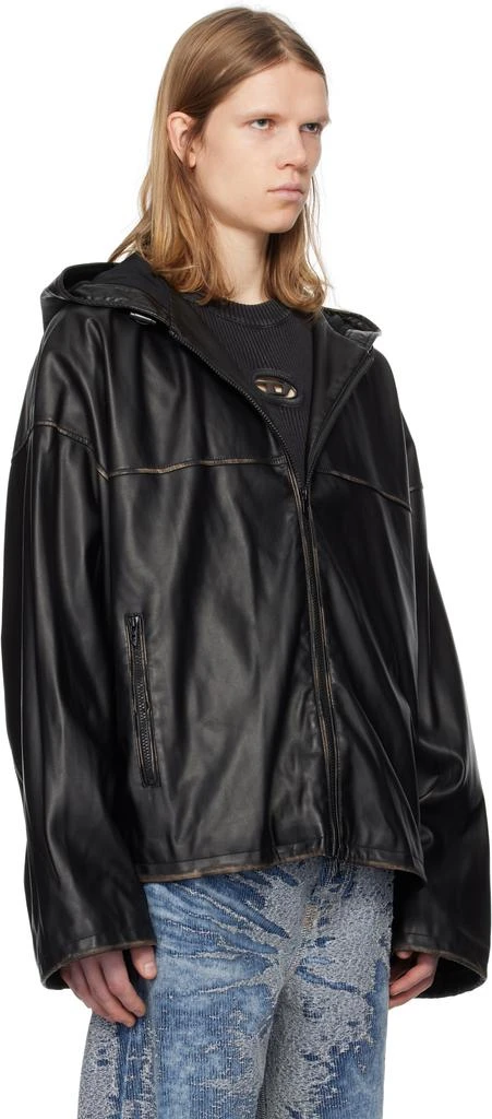Diesel Black J-Antil Faux-Leather Jacket 2