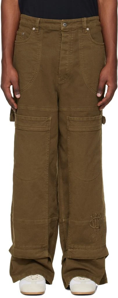 Off-White Khaki Gothic Drill Relaxed Trousers