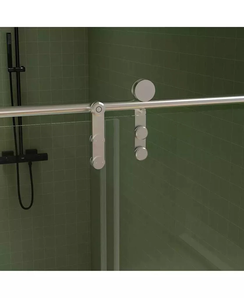 Streamdale Furniture 56" -60" W x 70" H Frameless Shower Door, Sliding Shower Door, Premium 5/16" (8mm) Thick Tempered Glass Shower Enclosure with Towel Bar, Double Side Easy Clean Coat, Brushed Nickel Finished With Buffe 3