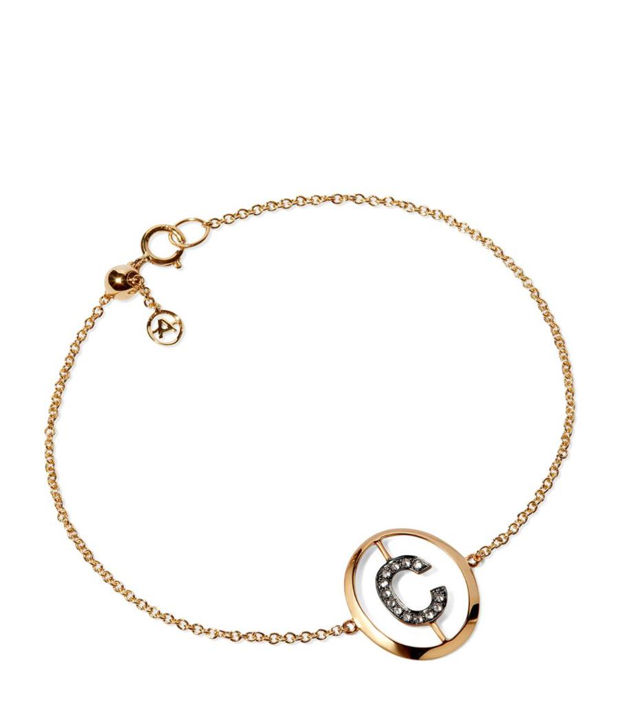 Annoushka Yellow Gold and Diamond Initial C Bracelet