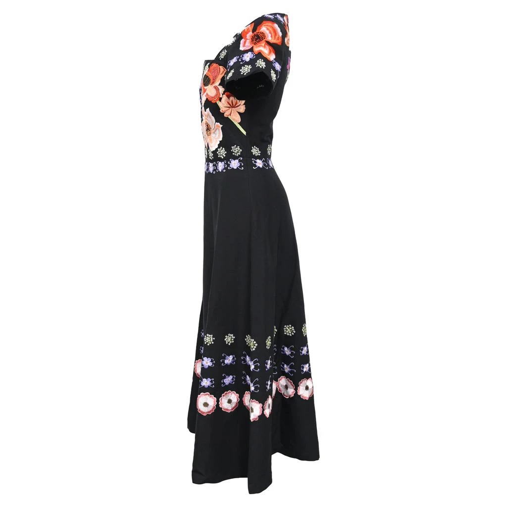 Temperley London Floral Embroidered Dress in Black Cotton 2