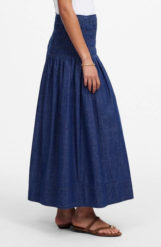 Madewell Smocked Denim Midi Skirt 3