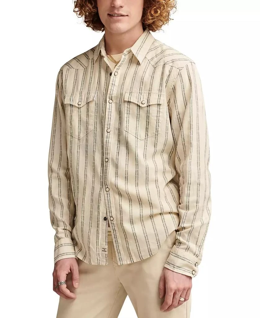 Lucky Brand Men's Striped Long Sleeve Mesa Western Shirt 3