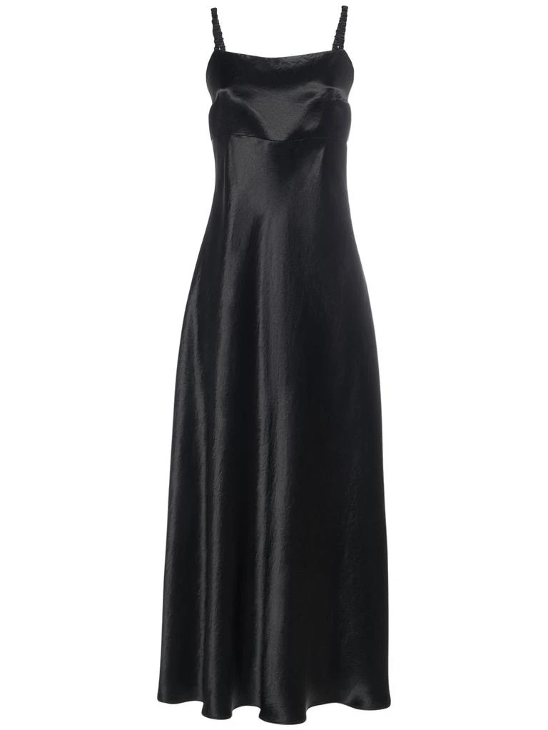 Max Mara Baden Satin Sleeveless Flared Midi Dress 1