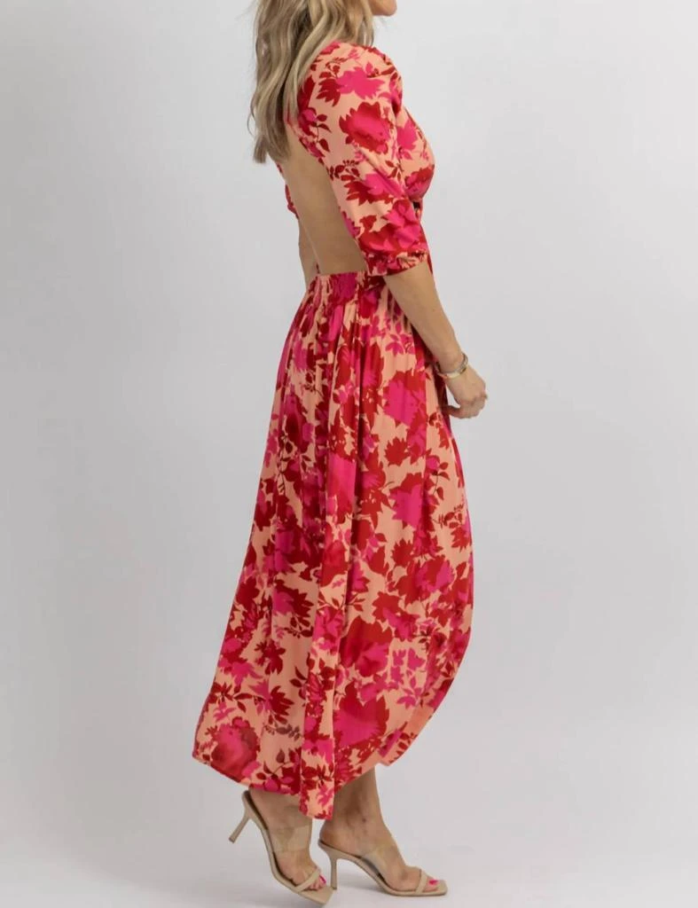 knee length dresses for ladies Evelyn Tiered Midi Dress in Blossom Pink main image 1