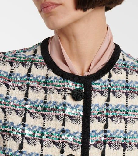 Valentino Mossi sequined cotton-blend tweed vest 4