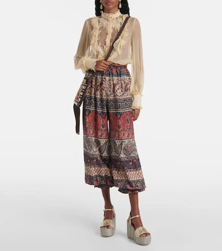 Valentino VLogo metallic leather wedge sandals 3