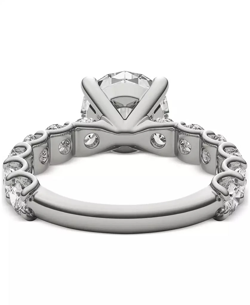 Charles 
Colvard Moissanite Solitaire 
Trellis-Set Side Stone Ring (3-3/4 ct. t.w.) in 14k White Gold 5