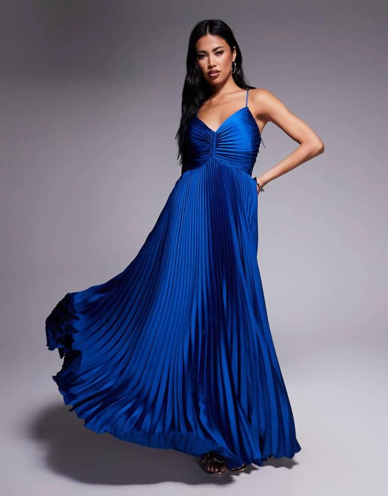 sapphire blue silk dress Sapphire Seascape Satin Maxi Dress Blue main image 0