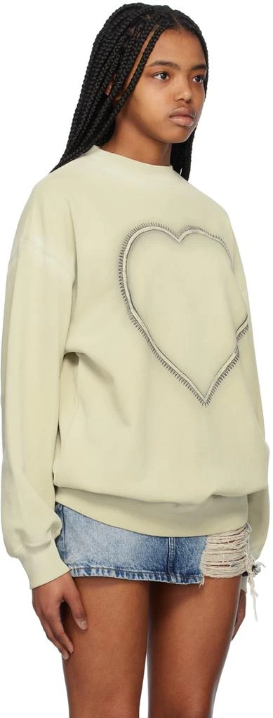 We11done Beige Heart Choker Sweatshirt 2