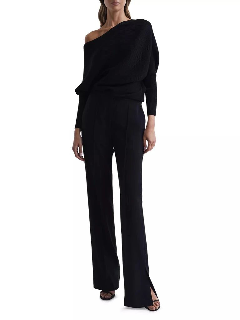 REISS Lorna Ribbed One-Shoulder Sweater 2