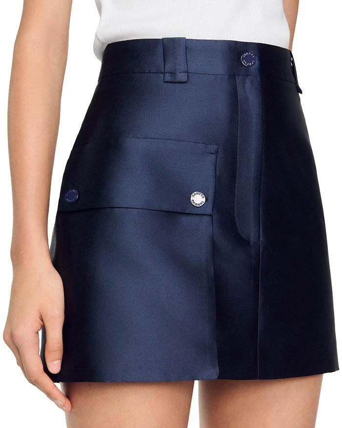 Sandro Dada Satin Cargo Mini Skirt 4