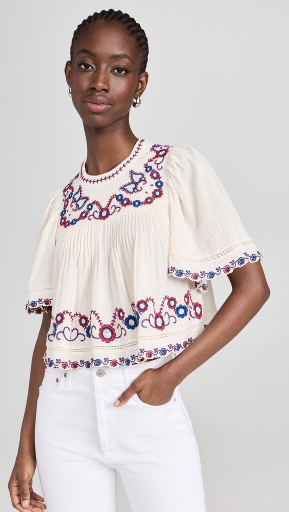 Sea Soren Embroidery Top