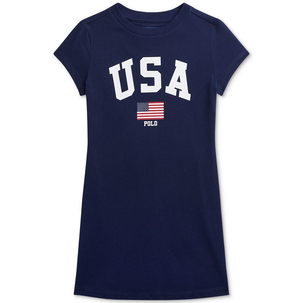 Polo Ralph Lauren Little Girls Team USA Cotton T-Shirt Jersey Dress