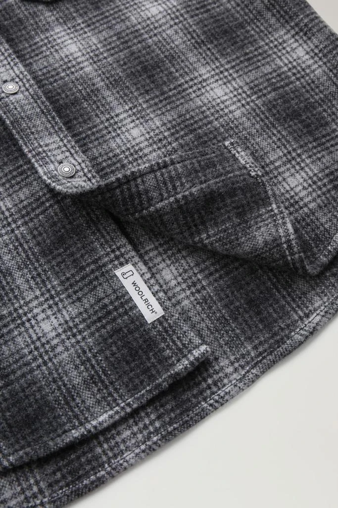 Woolrich Alaskan Check Overshirt in Recycled Italian Wool Blend - Men - Gray 5