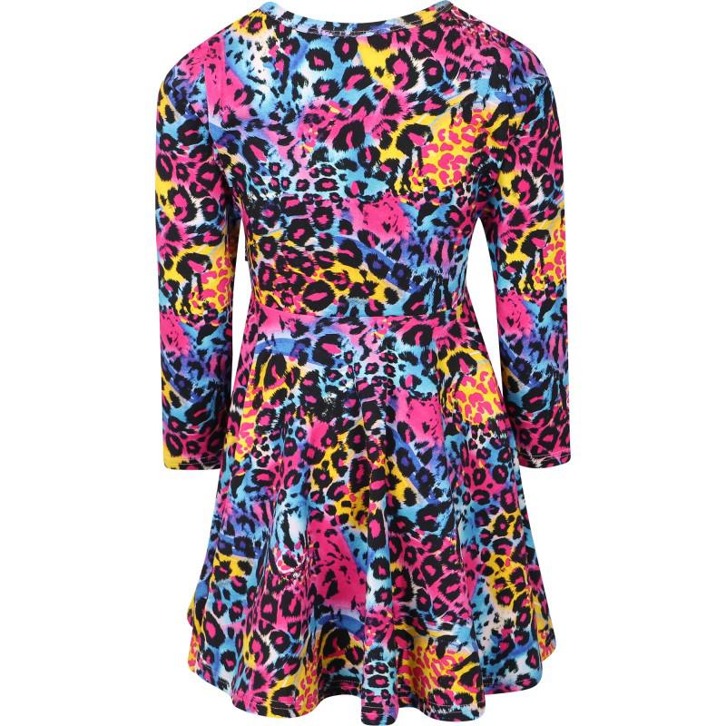 Rock Your Baby Animal print long sleeved dress in multicolour