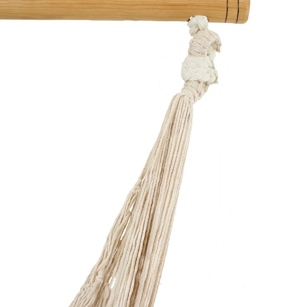 Sunnydaze Extra Large Lightweight Cotton/Nylon Rope Outdoor Mayan Hammock Chair - 330 lb Weight Capacity - Natural 5