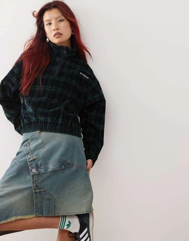 Adidas adidas Originals tartan half zip jacket 1