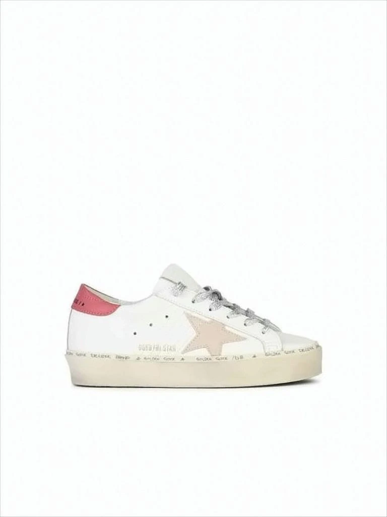 Golden Goose Low-Top Sneakers with Beige Star and Distressed Finish