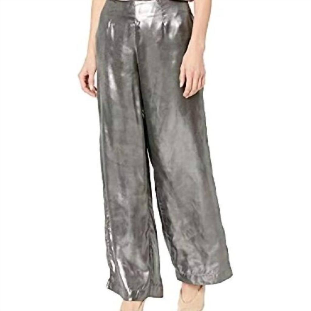 Nicole Miller Nicole Miller - Ultra Thin Metallic Wide Leg Pants