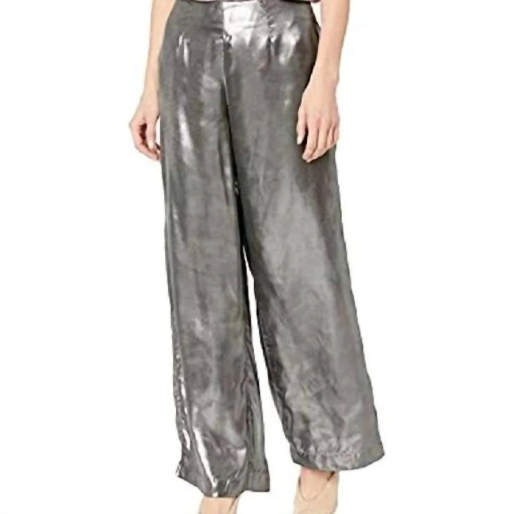 Nicole Miller Nicole Miller - Ultra Thin Metallic Wide Leg Pants 2