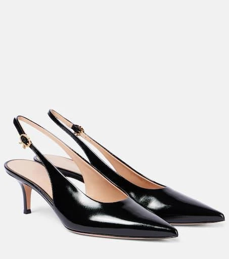 Gianvito Rossi Robbie 55 patent leather slingback pumps 1