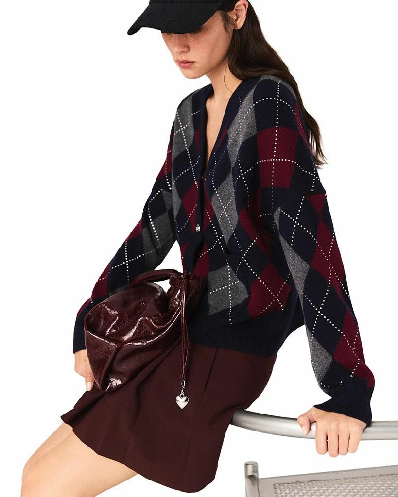 Maje Wool Rhinestone Cardigan 5