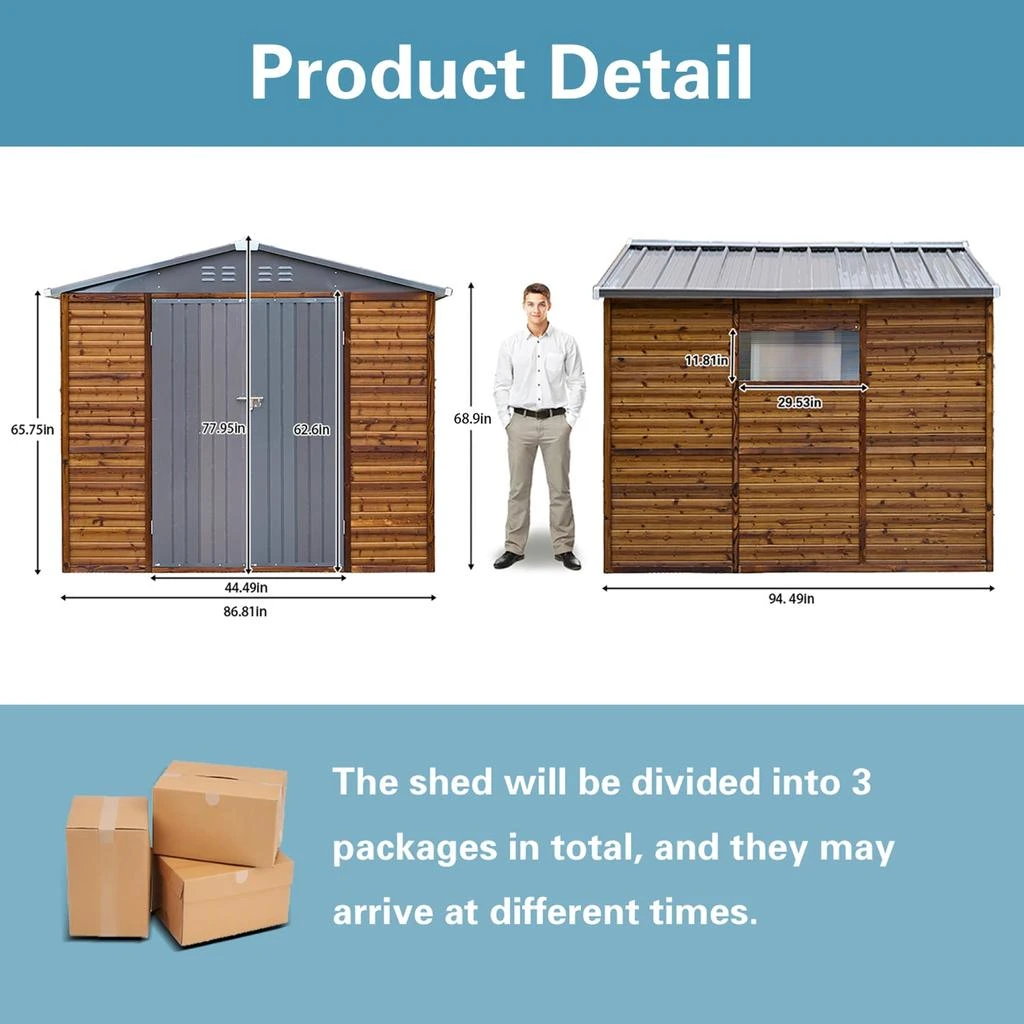 Streamdale Furniture Streamdale 8x8 Iron-Wood Tool Shed, Nature & Function 2