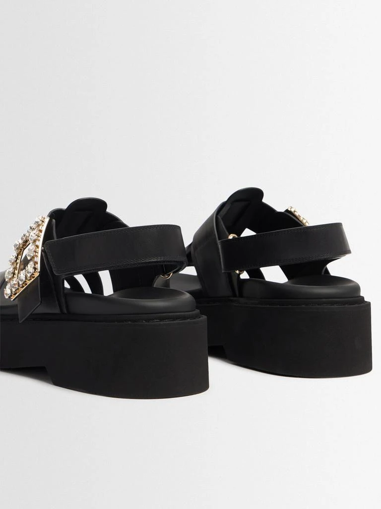 Roger Vivier Viv Rangers High Strass Leather Sandals 4