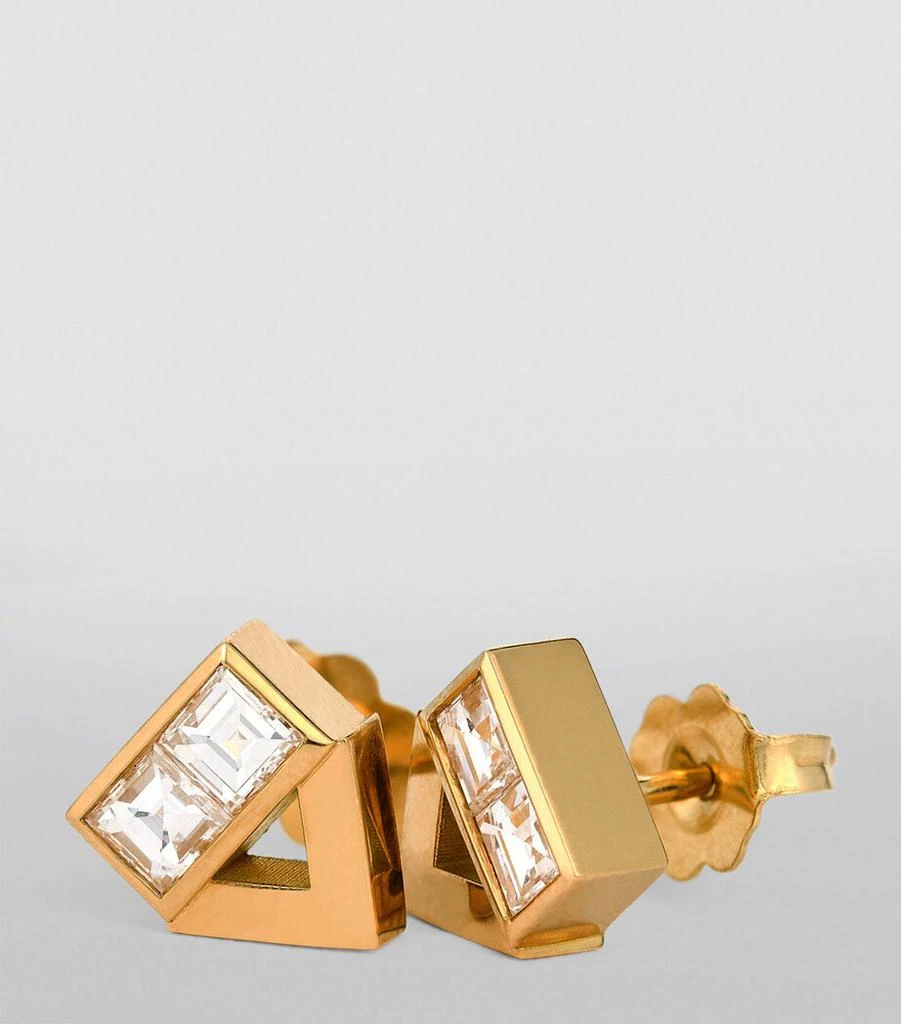 Azlee Yellow Gold and Diamond Deco Earrings 6