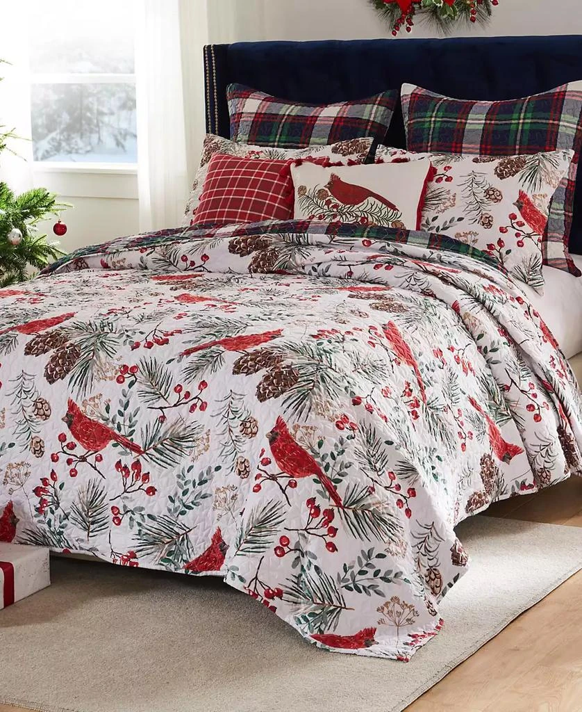 Macy's Cardinal Plaid Holiday 2-Pc. Quilt Set 1