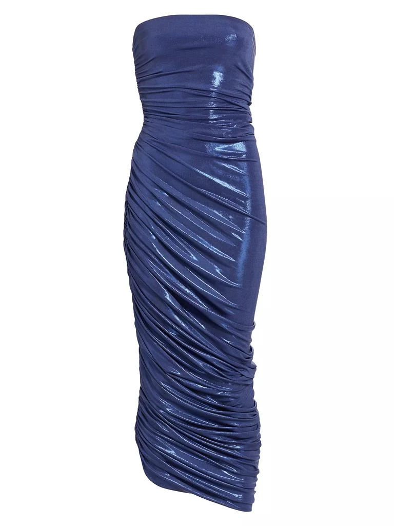 Norma Kamali Diana Metallic Strapless Ruched Gown 1
