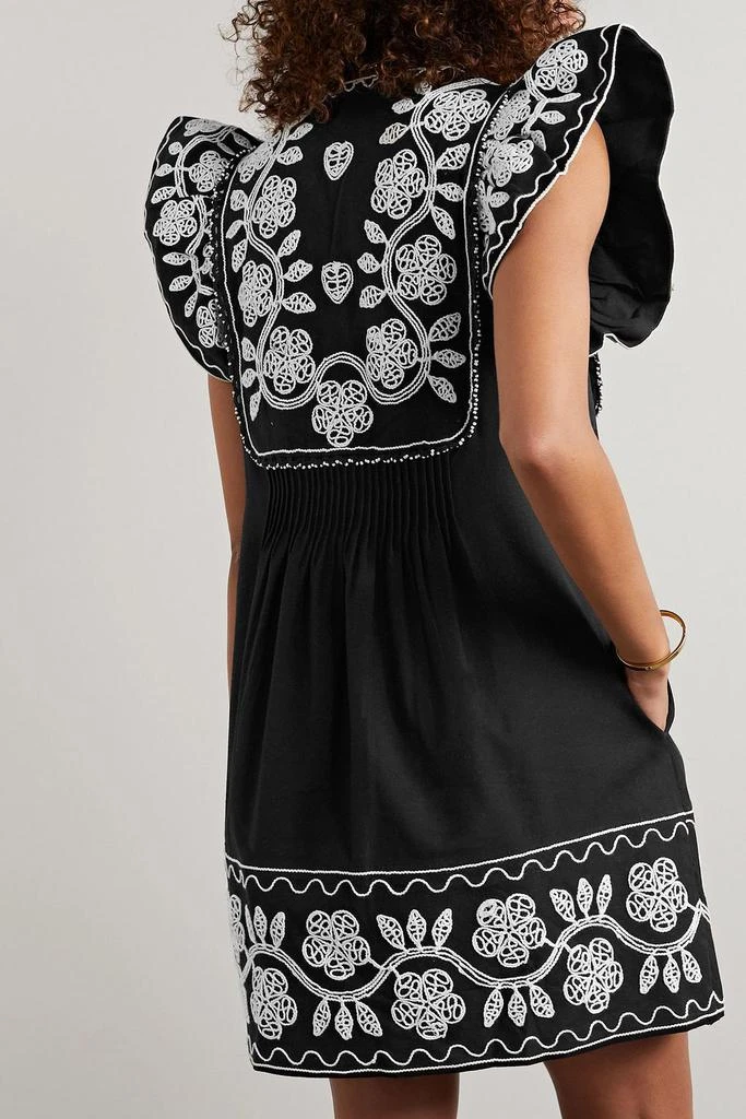 Beck pintucked embroidered cotton and linen-blend mini dress  On Sale Now  with Up to 56% Off | Discover Exclusive Deals & Savings at BeyondStyle   Authentic Sea women|dresses|clothing|mini dresses with Limited-Time