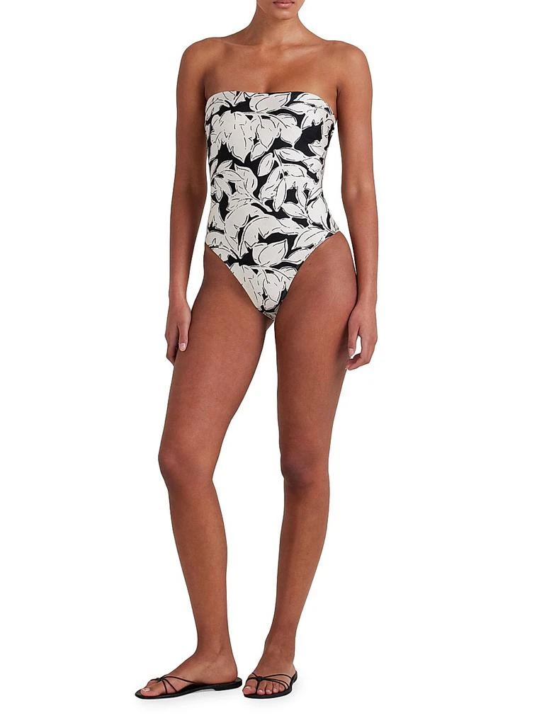 Peony Strapless Floral One-Piece Swimsuit 2