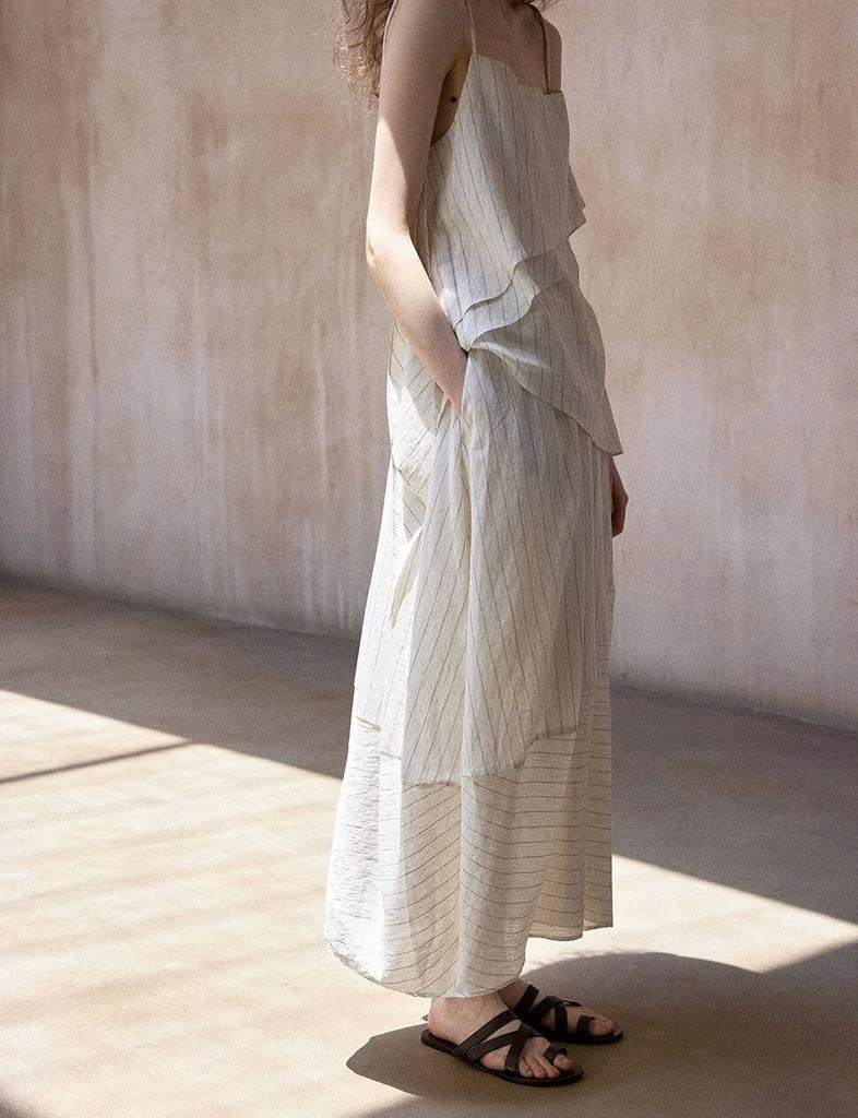 Pixie Market Cream Striped Cocoon Skirt 9