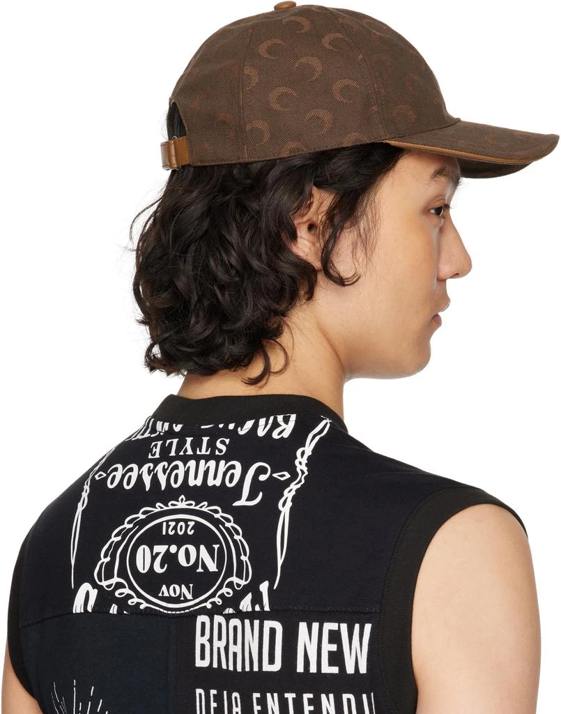 MARINE SERRE Brown Moon Jacquard Twill Baseball Cap 3