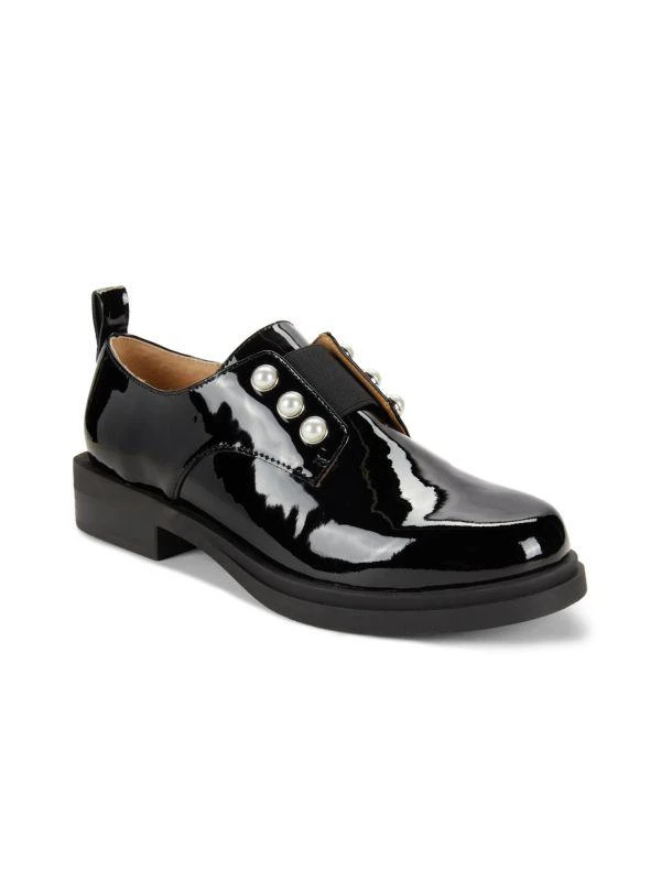 Charles David Simulated Pearl Patent Leather Loafers 2